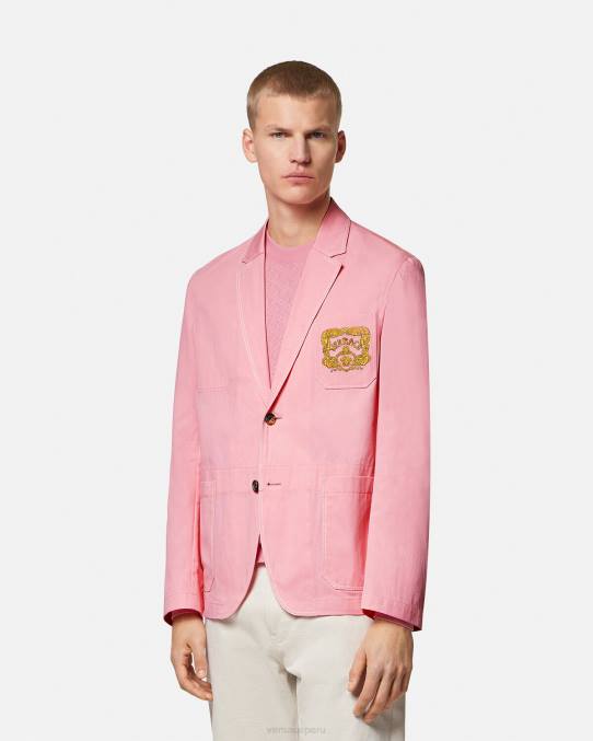 Versace ropa hombres blazer barroco con conchas marinas 6BPV1268 rosa