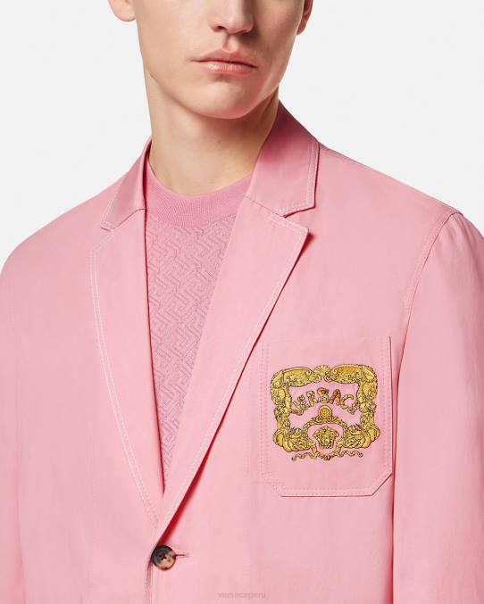 Versace ropa hombres blazer barroco con conchas marinas 6BPV1268 rosa