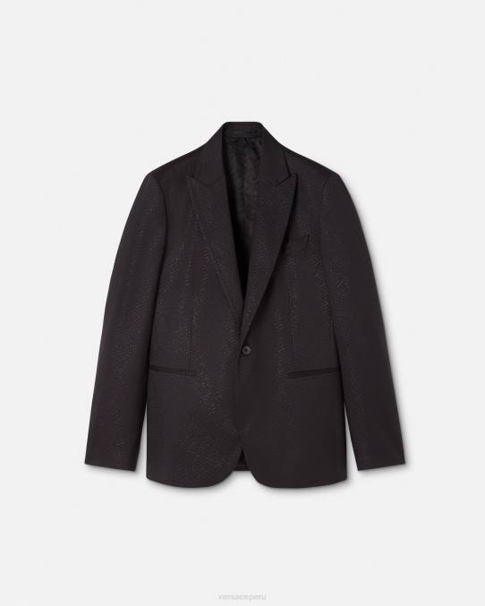 Versace ropa hombres blazer con greca en jacquard 6BPV1277 negro