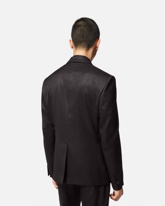 Versace ropa hombres blazer con greca en jacquard 6BPV1277 negro