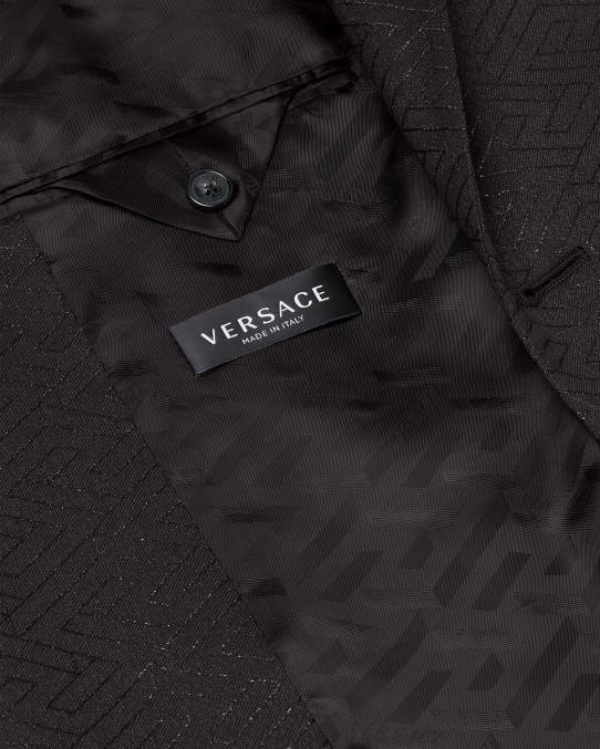 Versace ropa hombres blazer con greca en jacquard 6BPV1277 negro