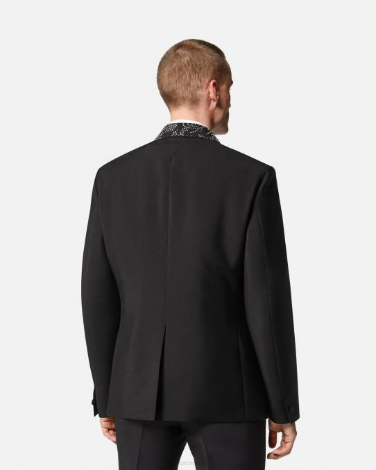 Versace ropa hombres blazer con silueta barroco y tachuelas 6BPV1275 negro