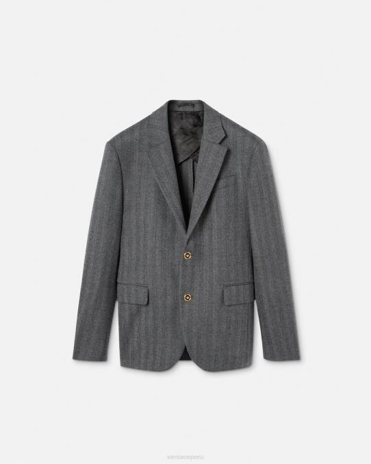 Versace ropa hombres blazer de cachemir con medusa 6BPV1263 gris