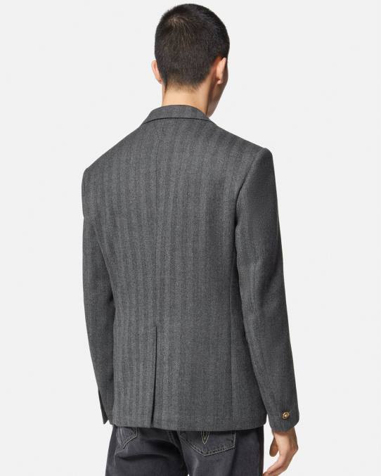Versace ropa hombres blazer de cachemir con medusa 6BPV1263 gris
