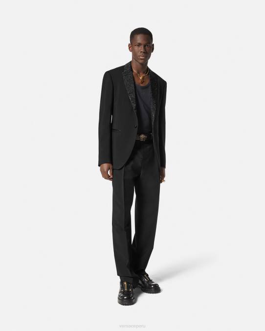 Versace ropa hombres blazer de noche con silueta barroca 6BPV1265 negro