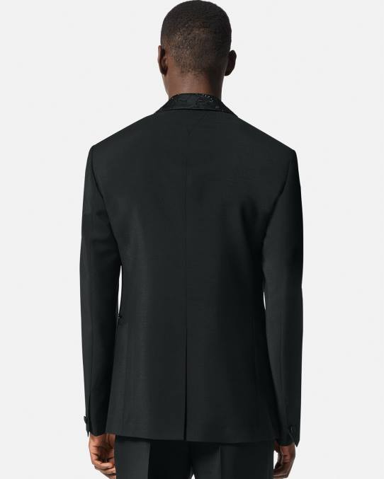 Versace ropa hombres blazer de noche con silueta barroca 6BPV1265 negro