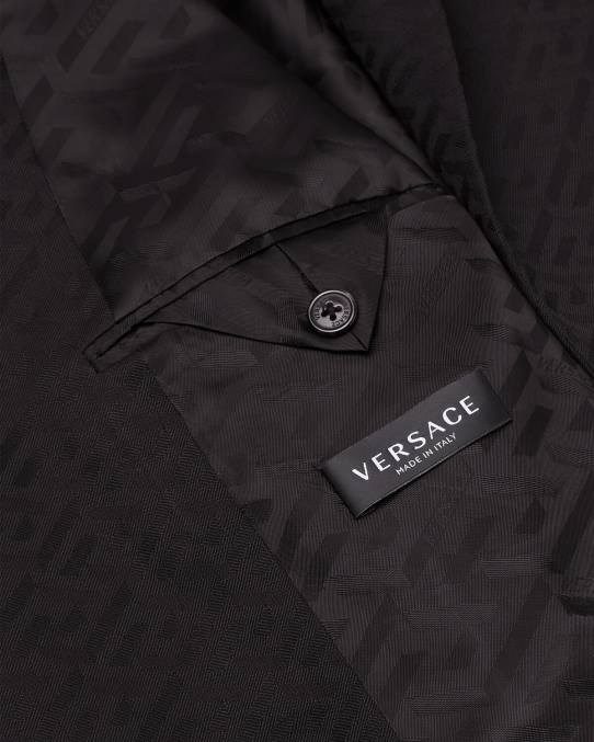 Versace ropa hombres blazer de sastre la greca 6BPV1264 negro