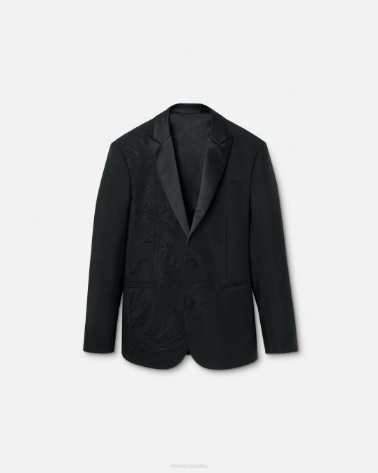 Versace ropa hombres blazer formal con bordado barroco 6BPV1262 negro