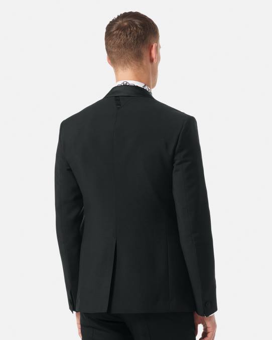 Versace ropa hombres blazer formal con bordado barroco 6BPV1262 negro