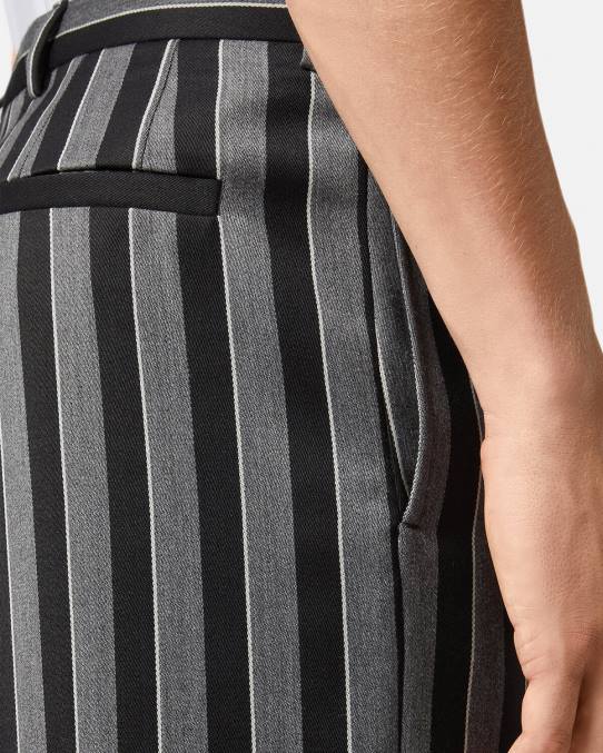 Versace ropa hombres pantalones de lana a rayas 6BPV1269 gris