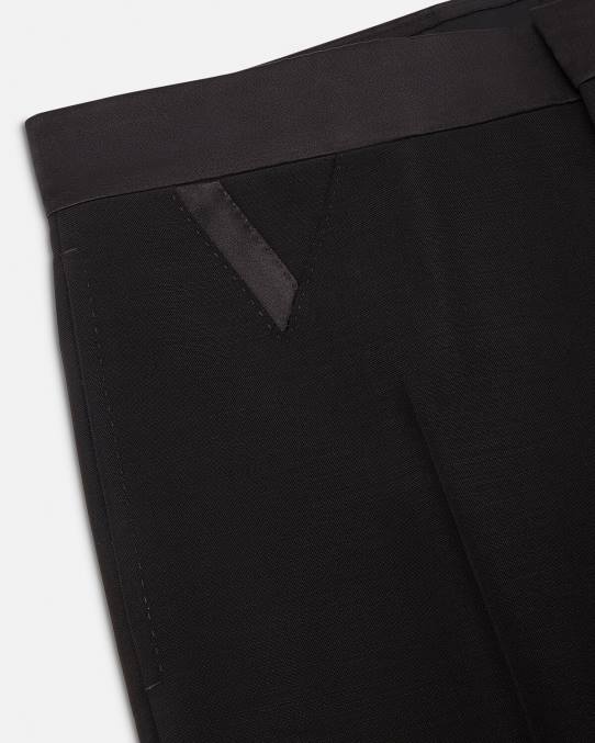 Versace ropa hombres pantalones formales de mezcla de mohair 6BPV1261 negro