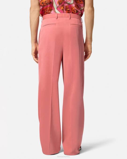 Versace ropa hombres pantalones formales de pierna ancha 6BPV1274 rosa
