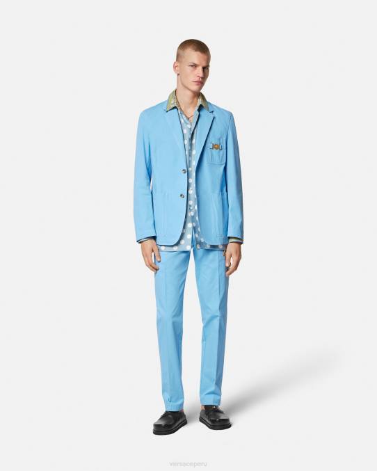 Versace ropa hombres pantalones grandes de medusa 6BPV1267 azul claro