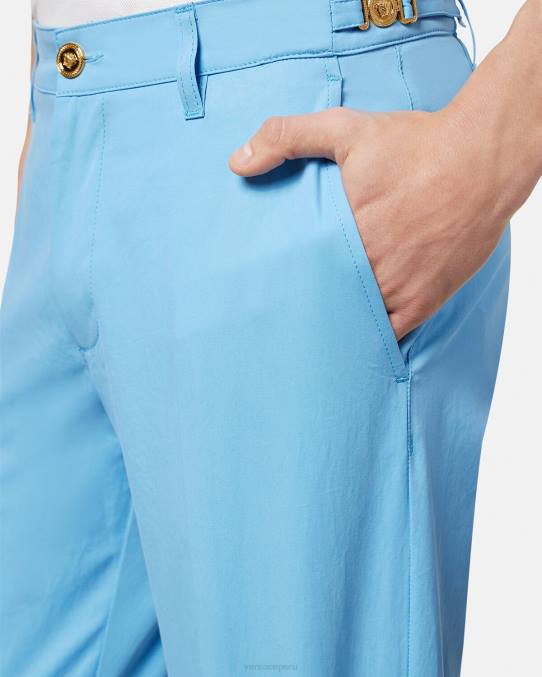 Versace ropa hombres pantalones grandes de medusa 6BPV1267 azul claro