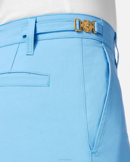 Versace ropa hombres bermudas con medusa biggie 6BPV1445 azul claro