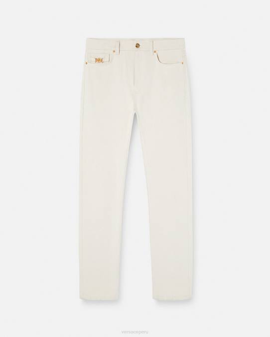 Versace ropa hombres jeans con medusa biggie 6BPV1444 blanco