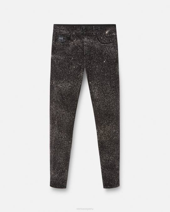 Versace ropa hombres jeans interestelares Júpiter 6BPV2384 negro