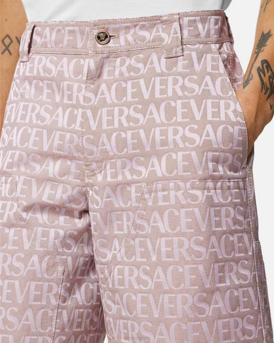 Versace ropa hombres pantalones cortos 6BPV1434 rosa y estampado