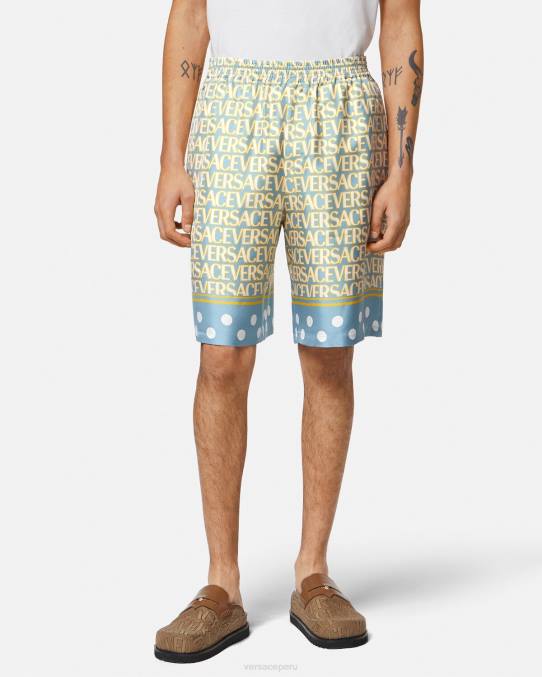 Versace ropa hombres pantalones cortos de seda 6BPV1438 imprimir