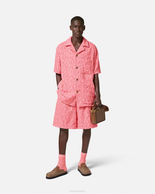 Versace ropa hombres pantalones cortos de toalla 6BPV1430 rosa