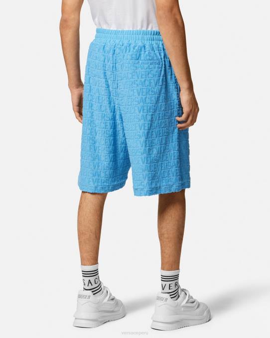 Versace ropa hombres pantalones cortos de toalla 6BPV1431 azul claro