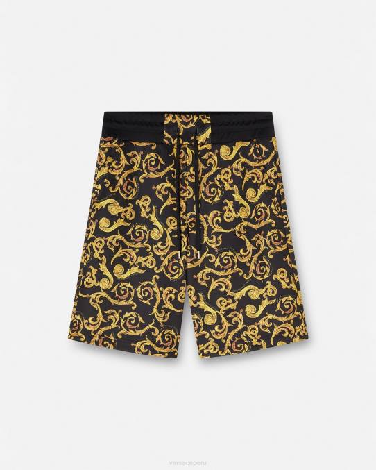 Versace ropa hombres pantalones cortos deportivos de alta costura 6BPV2382 oro negro