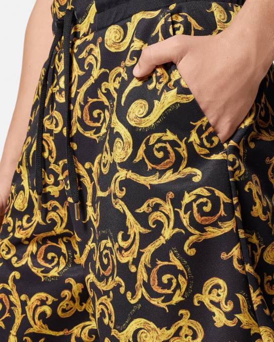 Versace ropa hombres pantalones cortos deportivos de alta costura 6BPV2382 oro negro