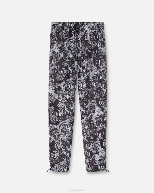 Versace ropa hombres pantalones de alta costura con logo 6BPV2431 negro y estampado