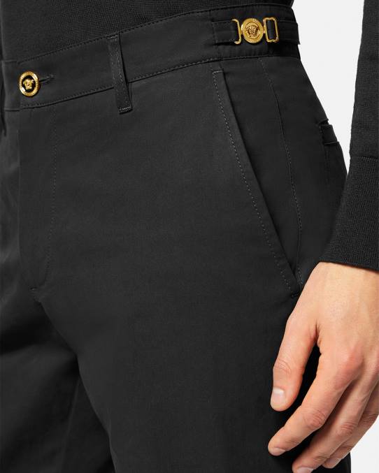 Versace ropa hombres pantalones grandes de medusa 6BPV1443 negro