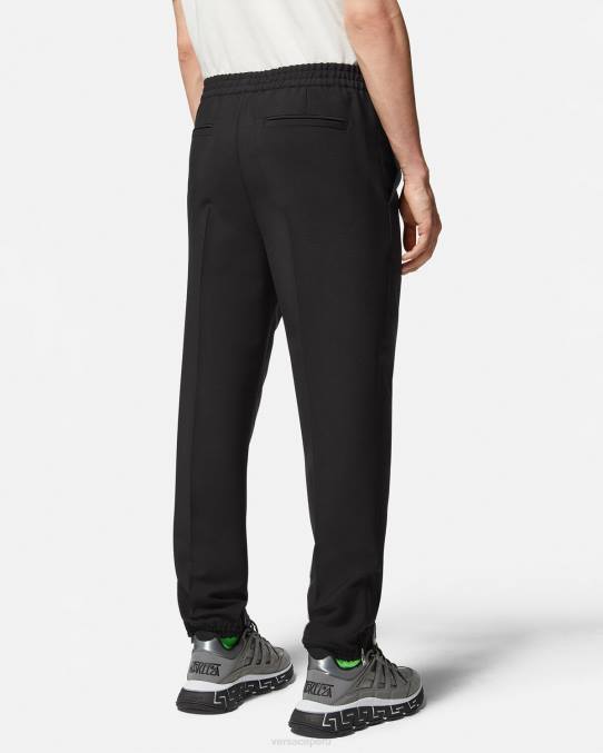 Versace ropa hombres pantalones jogger de mezcla de mohair 6BPV1450 negro