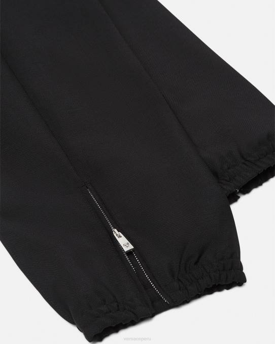 Versace ropa hombres pantalones jogger de mezcla de mohair 6BPV1450 negro