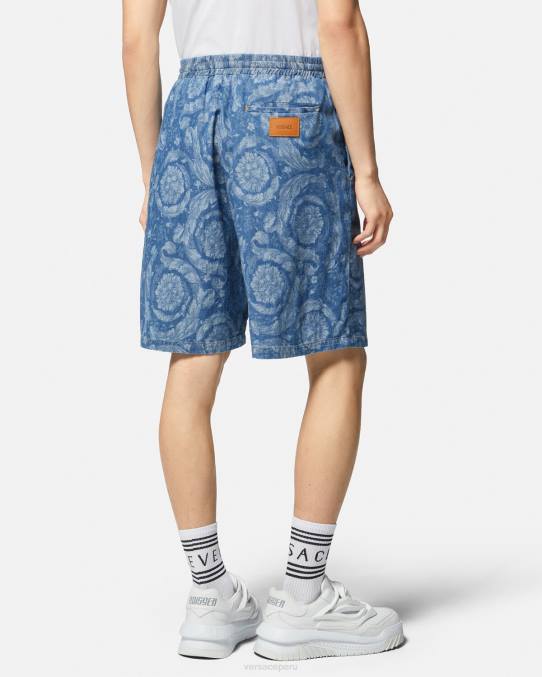 Versace ropa hombres shorts de mezclilla con silueta barroca 6BPV1449 Plano