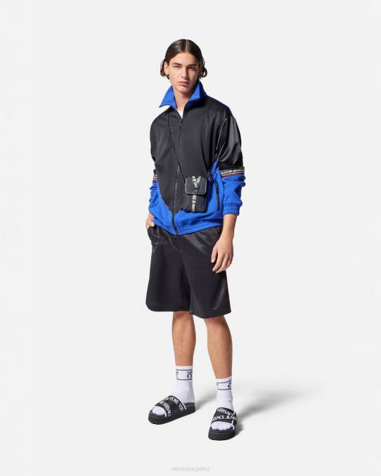 Versace ropa hombres shorts deportivos con logo 6BPV2432 negro