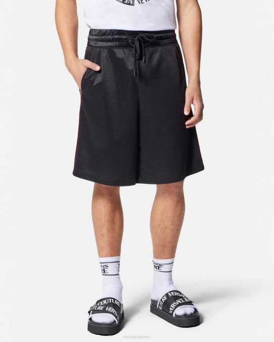 Versace ropa hombres shorts deportivos con logo 6BPV2432 negro