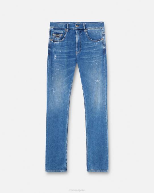 Versace ropa hombres vaqueros ajustados 6BPV2419 azul