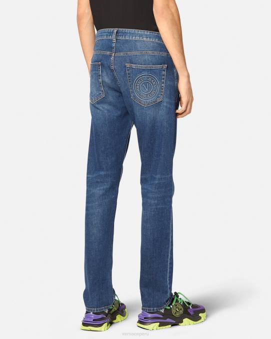 Versace ropa hombres vaqueros con emblema en V 6BPV2383 azul