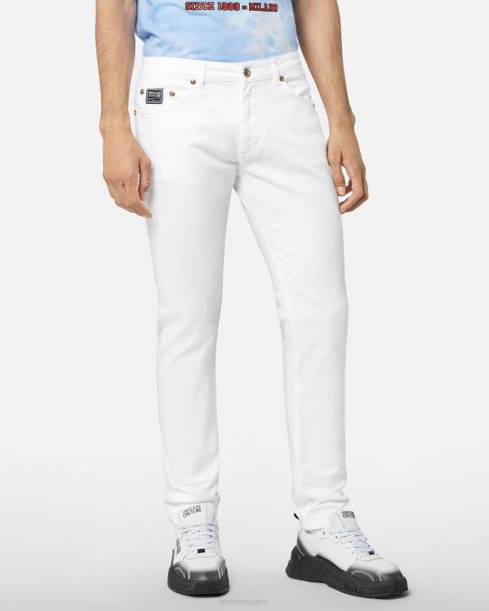 Versace ropa hombres vaqueros con logo 6BPV2440 blanco