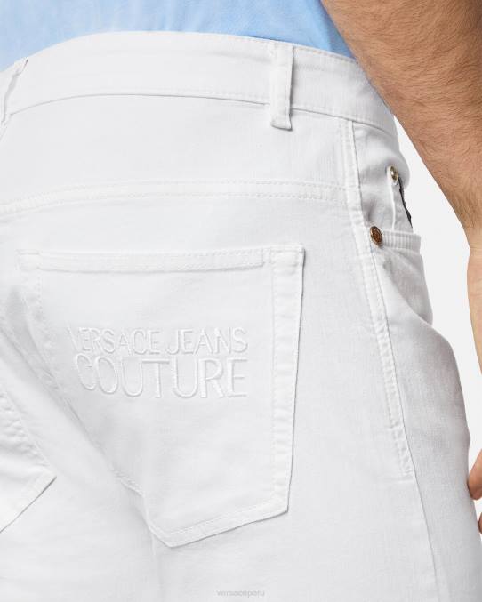 Versace ropa hombres vaqueros con logo 6BPV2440 blanco
