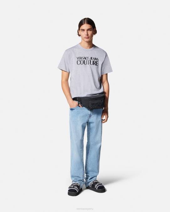 Versace ropa hombres vaqueros con logo en la cinturilla 6BPV2420 azul