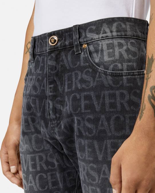 Versace ropa hombres vaqueros por toda la prenda 6BPV1446 negro y estampado