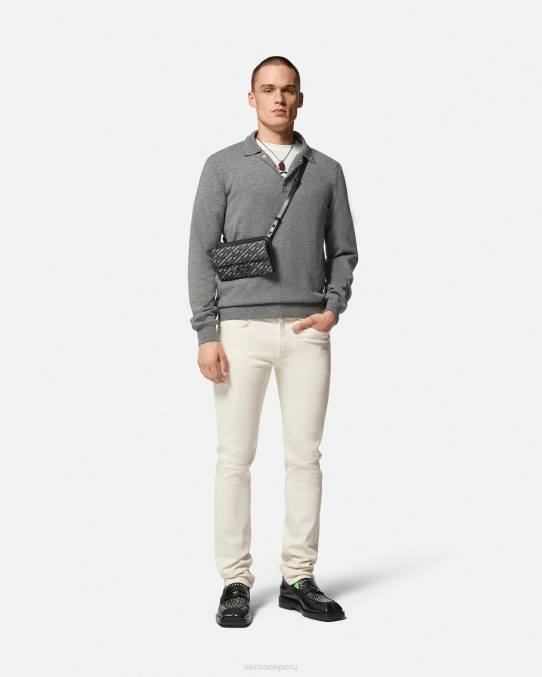 Versace ropa hombres vaqueros slim con medusa 6BPV1451 blanco