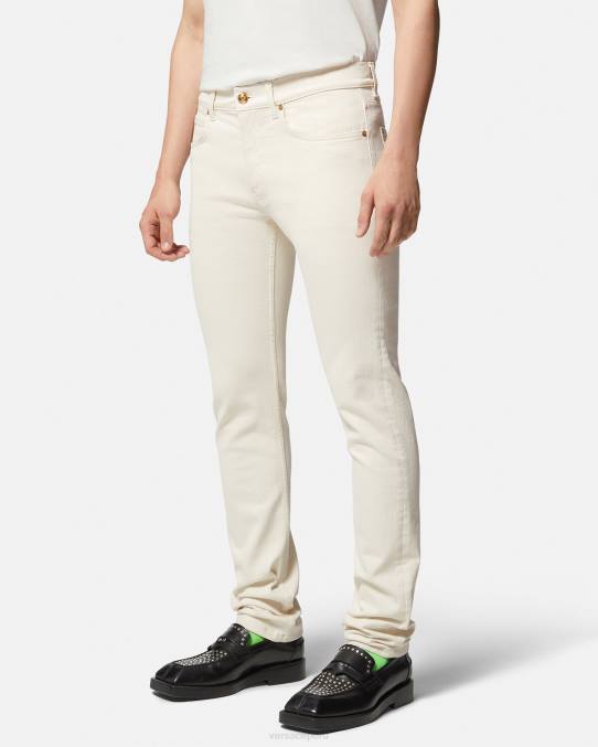 Versace ropa hombres vaqueros slim con medusa 6BPV1451 blanco