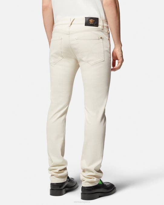Versace ropa hombres vaqueros slim con medusa 6BPV1451 blanco