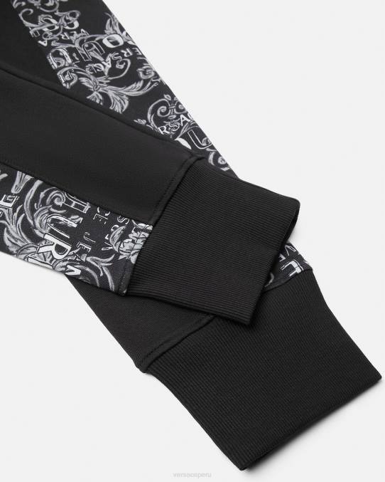 Versace ropa hombres pantalones deportivos de alta costura con logo 6BPV2426 negro