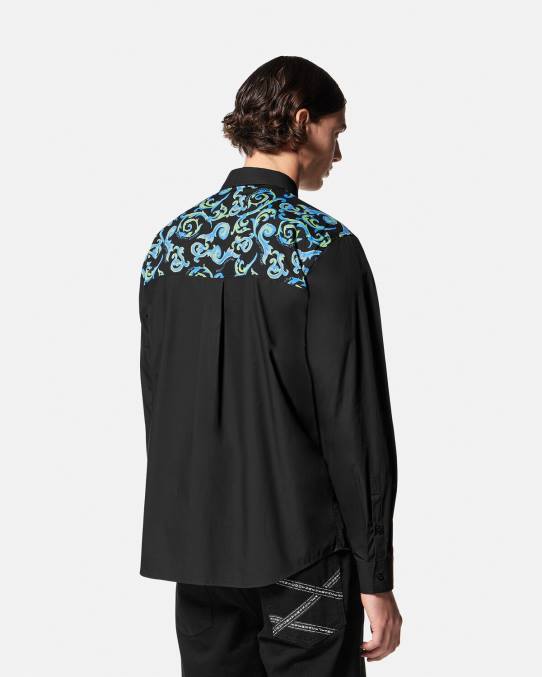 Versace ropa hombres boceto de camisa de alta costura 6BPV2375 blanco negro