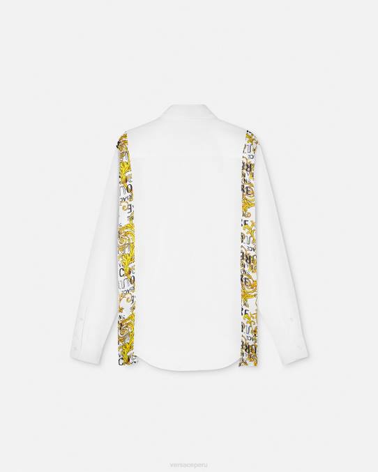 Versace ropa hombres camisa de alta costura con logo 6BPV2399 blanco