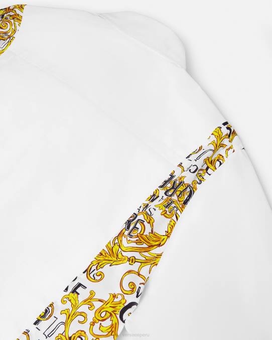 Versace ropa hombres camisa de alta costura con logo 6BPV2399 blanco