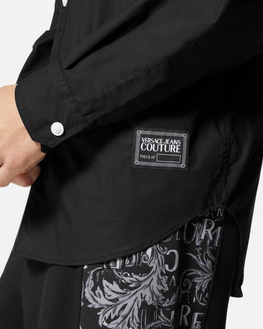 Versace ropa hombres camiseta con logo y número de pieza 6BPV2401 negro