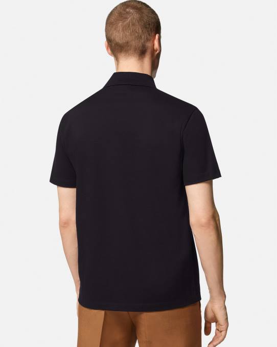 Versace ropa hombres playera tipo polo con bordado de Medusa 6BPV1398 negro