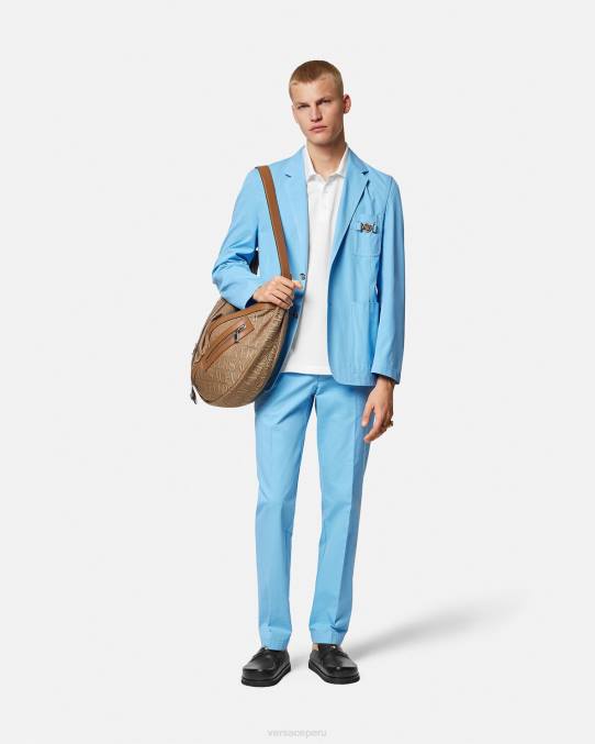 Versace ropa hombres playera tipo polo con logo barroco y conchas marinas 6BPV1361 blanco